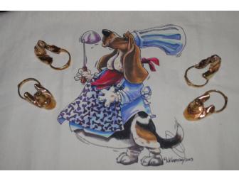 Basset Hound Brass Napkin Ring Package