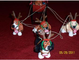 Basset Hound Christmas Sleigh