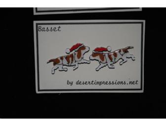 Basset Hound Christmas Pin and Earrings Set