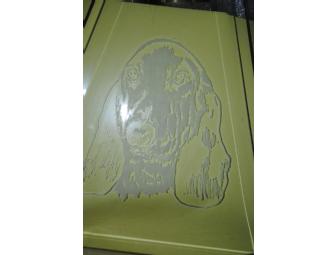Basset Hound Glass Etched Hanging Light