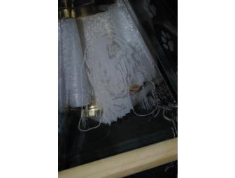 Basset Hound Glass Etched Hanging Light