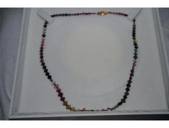Rainbow Tourmaline 35K Necklace