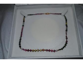 Rainbow Tourmaline 35K Necklace