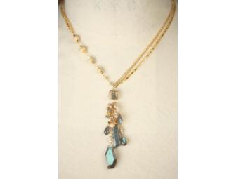 Hand Crafted 14k Gold Fill Necklace with Labradorite, with Matching Earrings