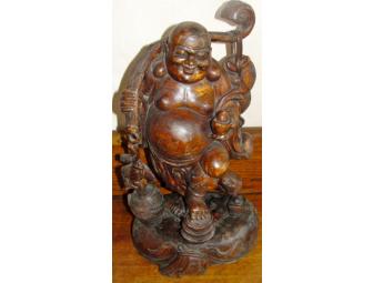 Hand-Carved Wooden Buddha Statue