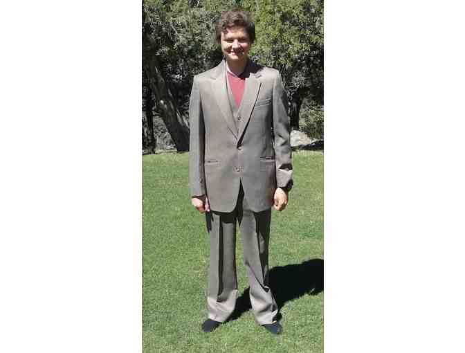 Brown Tweed 3 Piece Men's Suit