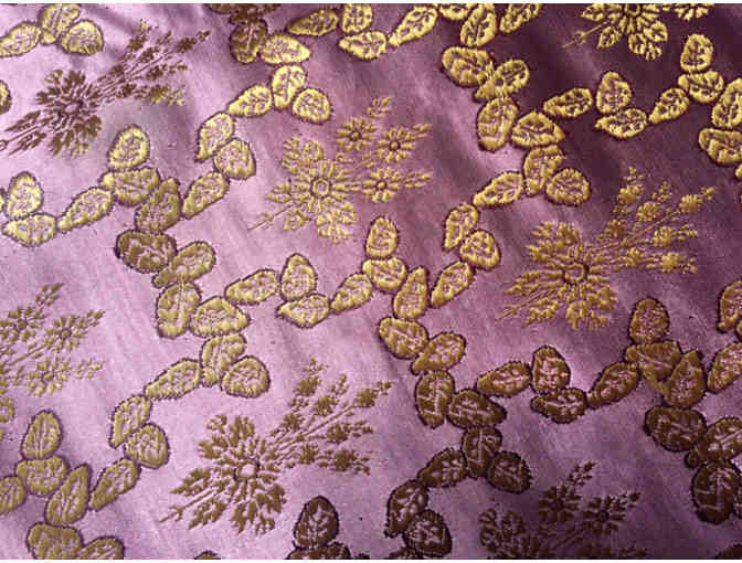 Heavy Silk Brocade Wedding Sari - Pink-Lavender, Gold and Red