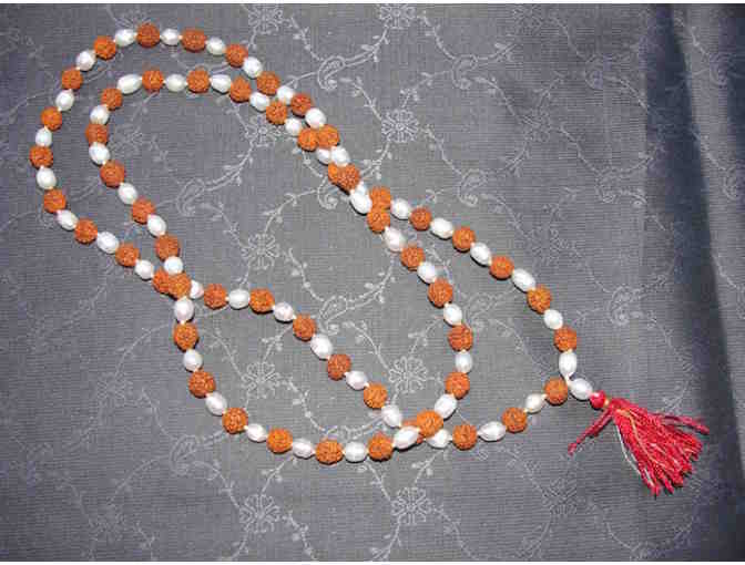 Sacred Rudraksha and Pearl Mala Blessed Haidakhan