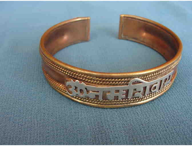 Child Copper, Silver, Brass Om Namah Shivaya Bracelet (1/2') blessed in Haidakhan, India