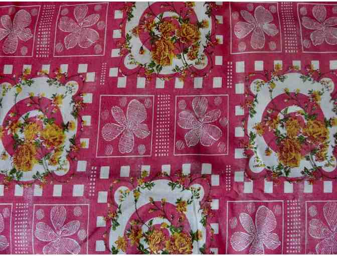 Pink Floral Cotton Bedspread from Babaji's Bed in Haidakhan