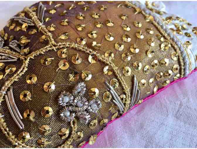 Golden Sparkley Eye Pillow made from the Divine Mother's Saris and Organic Lavender