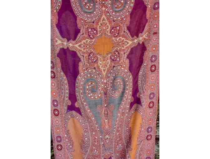 Beautiful Sparkly Orange and Maroon Shawl Worn by the Divine Mother at Night.