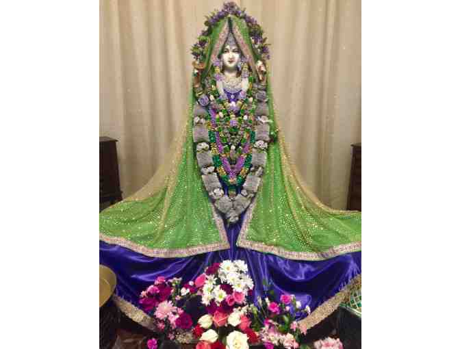 Green Sparkling Chuni Worn by the Divine Mother in Crestone Temple on Diwali & Navratri