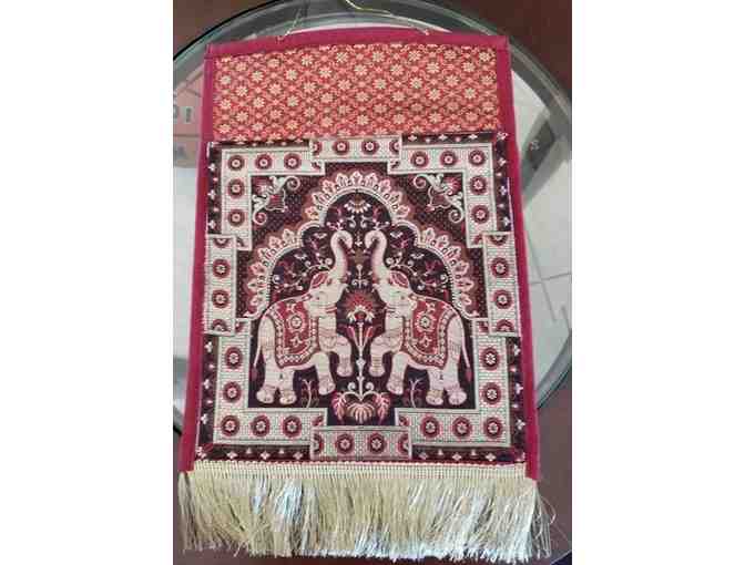 Elephant Wall Hanging with Pockets - Red