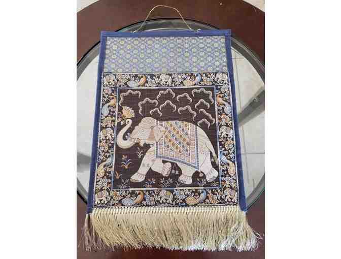 Elephant Wall Hanging with Pockets - Blue