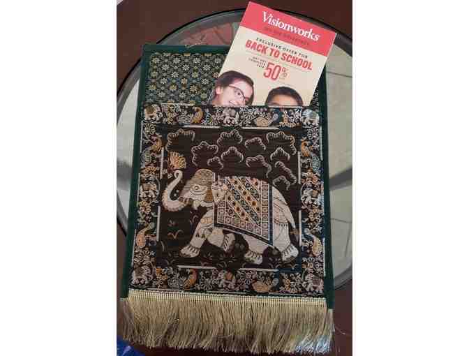 Red Elephant Wall Hanging with Pockets