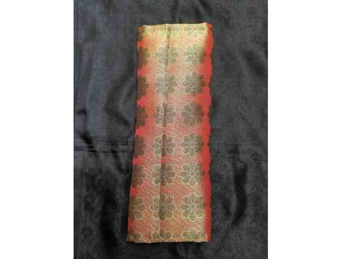 Golden Orange Sparkly Eye and Neck Pillow made from the Divine Mother's Sari