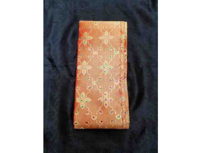 Orange Sparkly Eye and Neck Pillow made from the Divine Mother's Sari