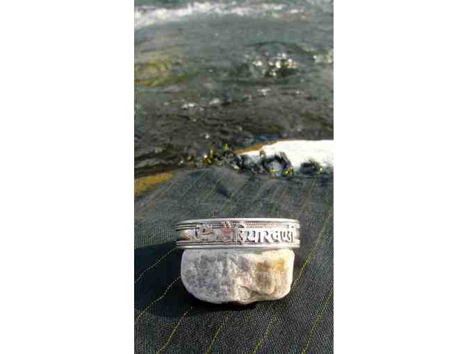 Sterling Silver Om Namah Shivaya Bracelet (1/2') from Haidakhan, India