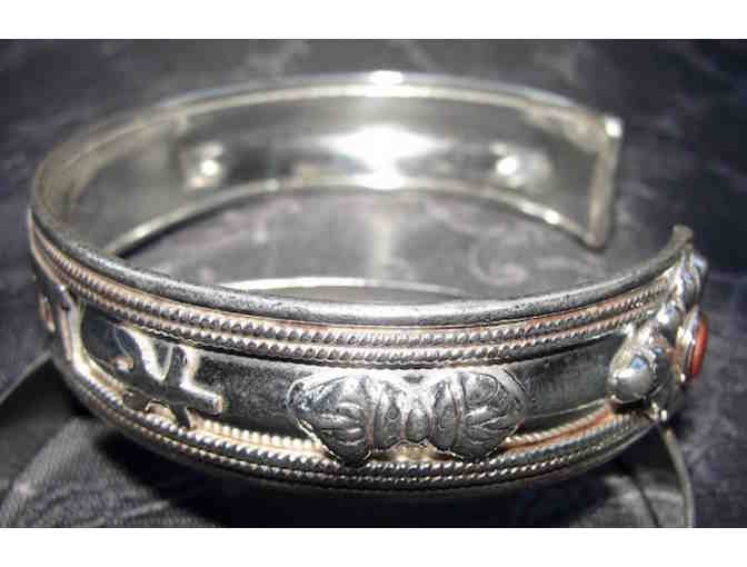 Sterling Silver Om Namah Shivaya Bracelet (1/2') from Haidakhan, India