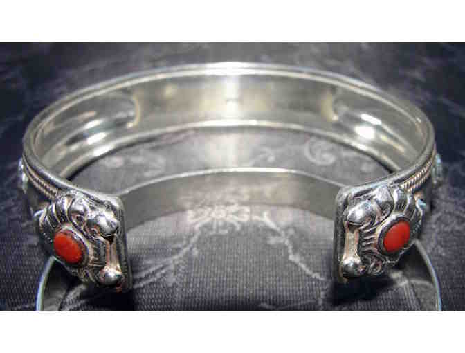 Sterling Silver Om Namah Shivaya Bracelet (1/2') from Haidakhan, India