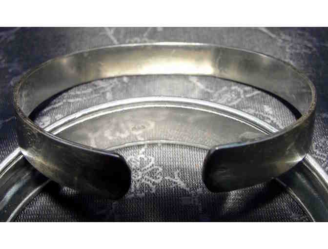 Sterling Silver Om Namah Shivaya Bracelet (thin size, 3/8') from Haidakhan, India