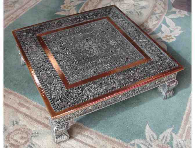 Large Murti Stand ~ Beautiful Copper and Antique Silver Finish