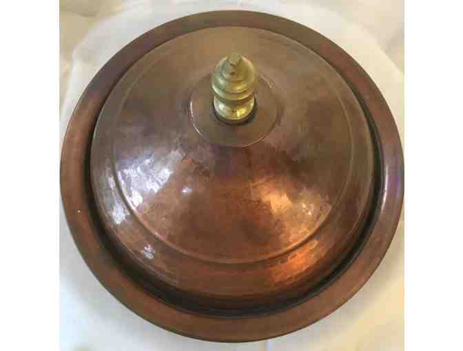 Antique Copper Covered Bowl From Turkey