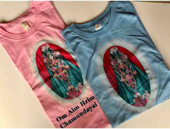 100% Organic Cotton Divine Mother T-Shirts (set of 2) - Pink - Lady Med , Blue - Men Med.