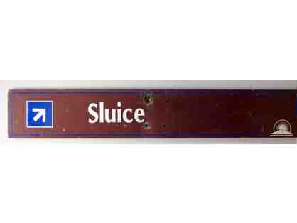 Vintage Sunday River trail sign - "Sluice"