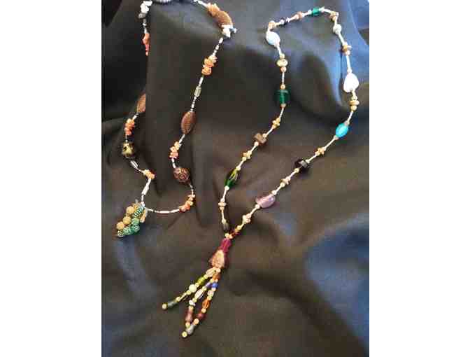 Unique Stone and Bead Necklace Set