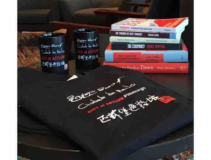 City of Asylum - 6 Books by Exiled Artists-in-Residence, 2 Mugs, 2 T-shirts