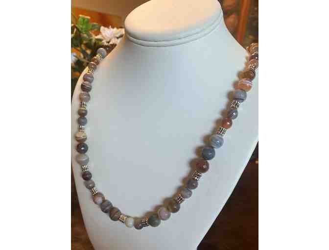 Botswana Agate necklace and earring set