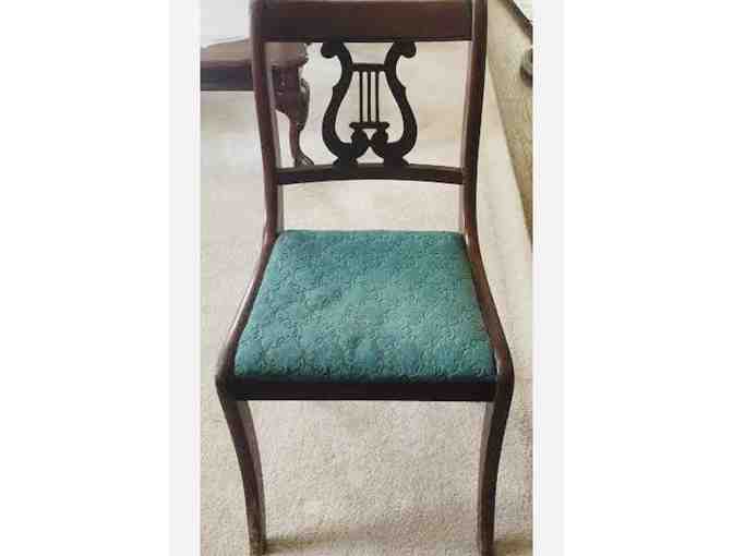 Antique Solid Wood Chair with Lyre Cutout - Photo 1