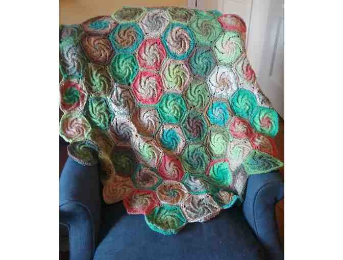 Hand-Knit Afghan, 'Galaxies' in Noro Pattern by Karen Nafziger
