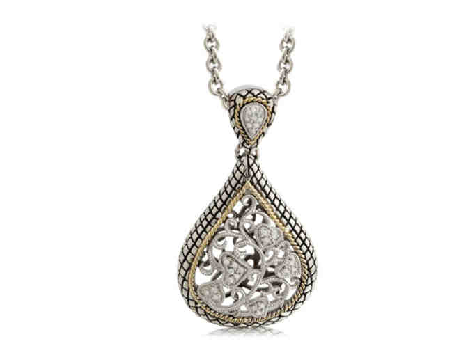 Diamond Studded Filigree Pendant Necklace