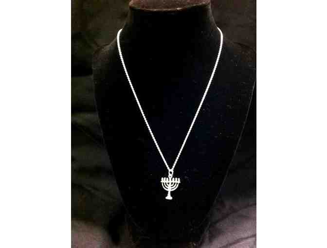 Sterling Silver Menorah Necklace