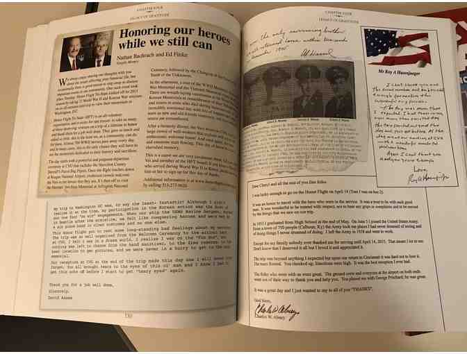HONOR FLIGHT TRI-STATE - TWO BOOKS - LEGACY OF COURAGE VOL I & II, HAT, POST CARDS + MORE