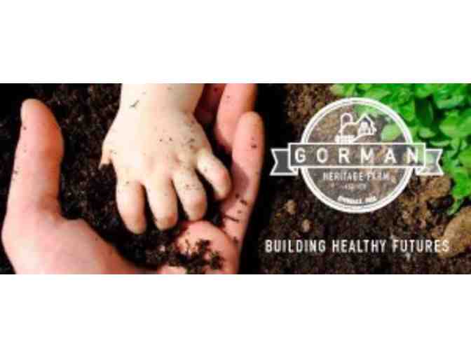GORMAN HERITAGE FARM - ONE YEAR FAMILY MEMBERSHIP + GORMAN COFFEE & HONEY
