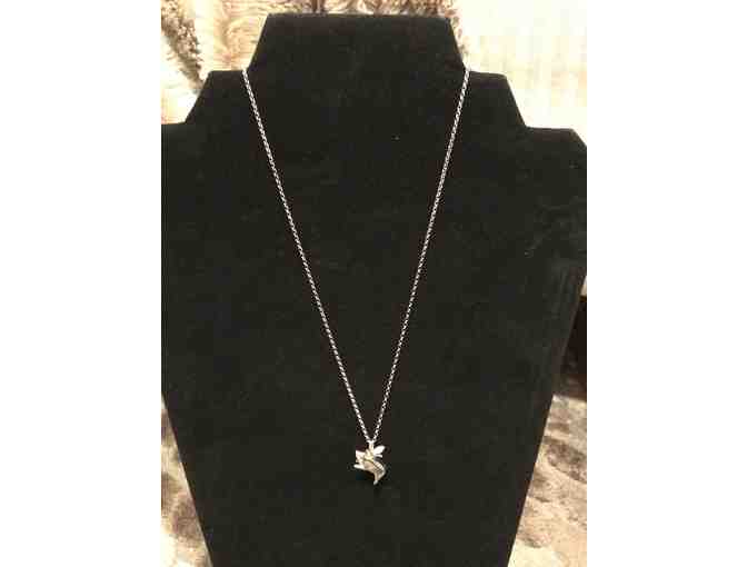 PHILIP BORTZ JEWELERS - STERLING SILVER FLYING PIG PENDANT - 16' CHAIN