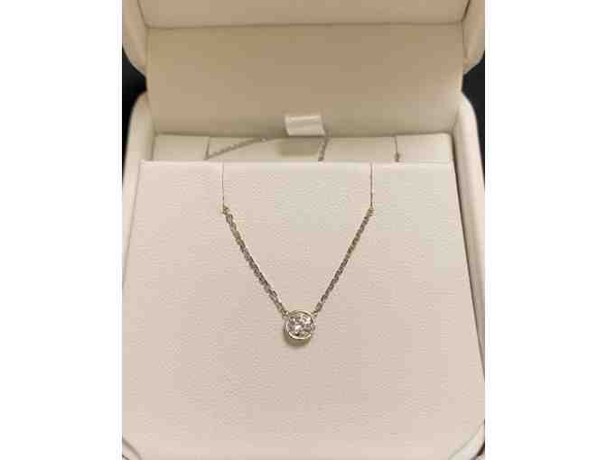 Philip Bortz Jewelers - 14k White Gold Diamond Solitaire Necklace