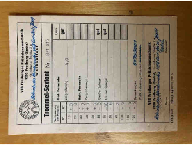 Trommel  Sextant for navigation