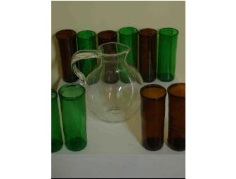Custom Glass Serving Pitcher & Companion Cups