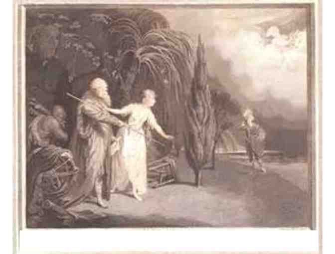 2 Antique Etchings - 'Anne Page and Slender' & 'Miranda and Ferdinand from The Tempest'