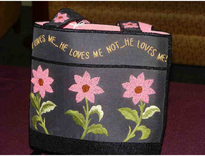 He Loves Me, He Loves Me Not  - Floral Purse
