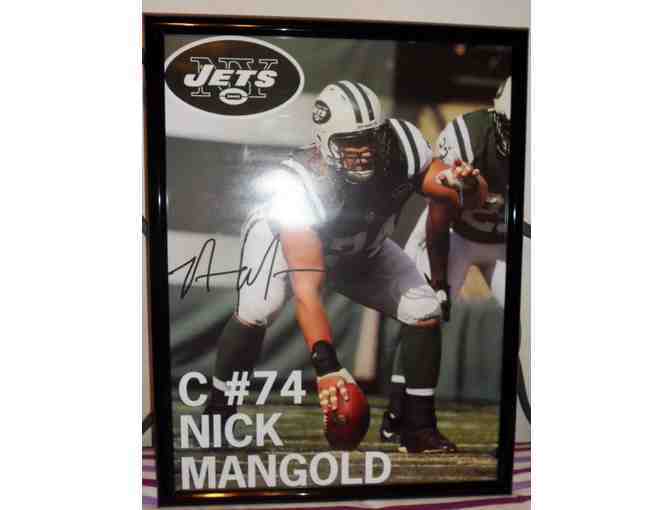 NY Jets Signed Poster featuring  3-time All-Pro center Nick Mangold!