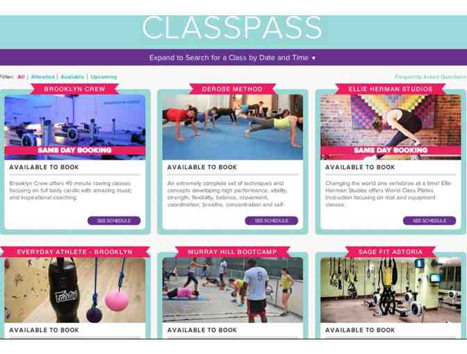 One Month Membership to ClassPass