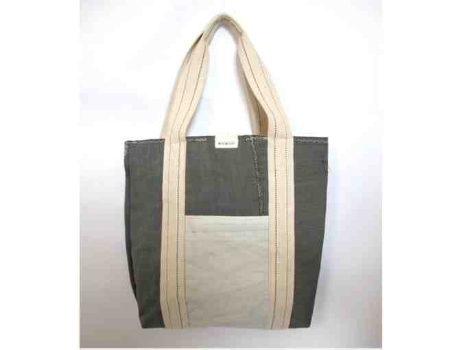 One of A Kind Black and White Tote Bag Made from Re-purposed Mainsail/Spinnaker