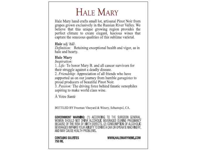 1 Magnum of Hale Mary 2012 Pinot Noir