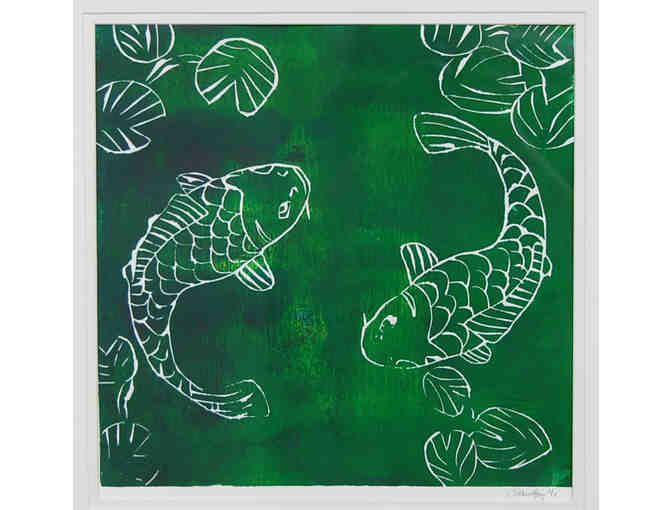 Framed Koi Fish Print by Elizabeth Hawley